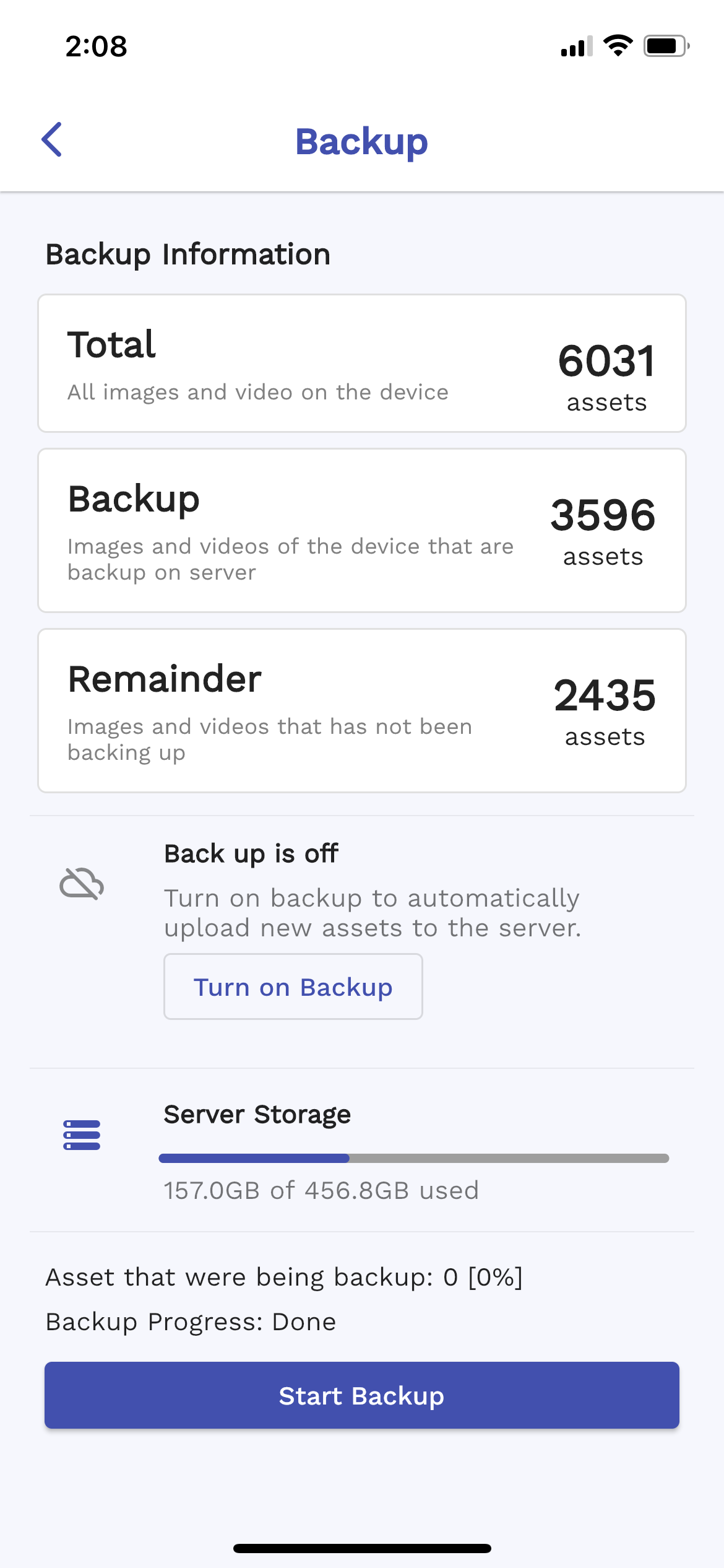 Backup Setting Info